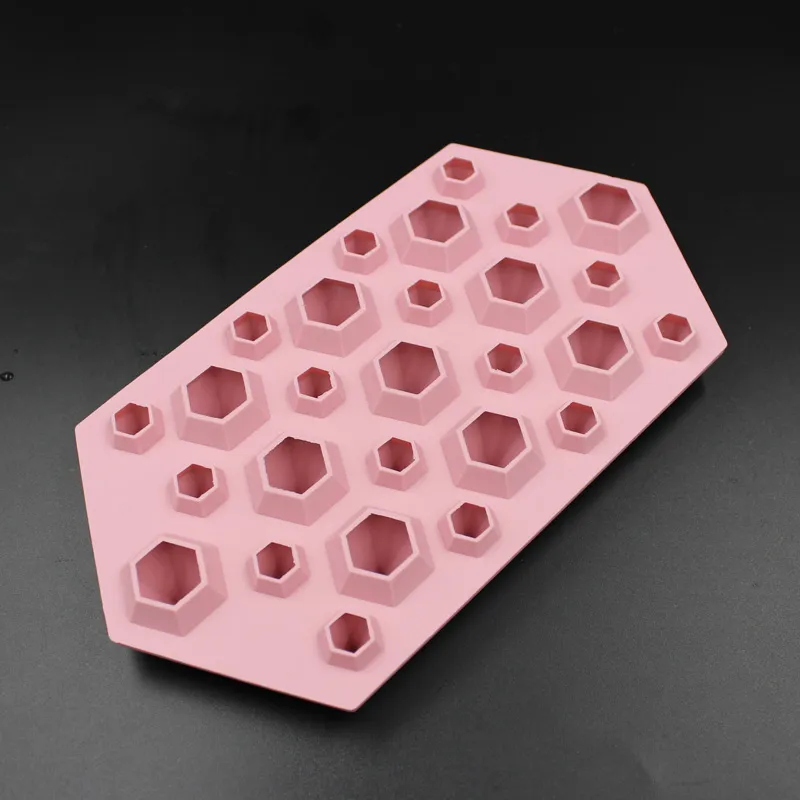 Bandeja de cubo de gelo de molde de diamante 27 cavidades de cristal de Silicone molde de gelo Candy Diamond silicone forma de molde de gelo para silicone molde de sabão