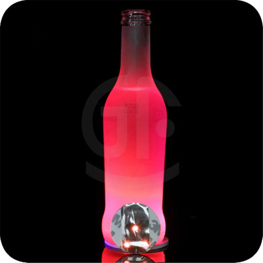 Whosale 새로운 패션 디자인 로맨틱 병 컵 매트 코스터 라이트 충전식 와인 램프 밤에 LED 조명 무료 배송