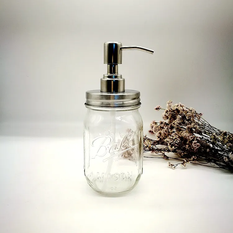 25 Conjuntos DIY Mason Jar Soap Dispenser Bomba Tampa E Colar Para Mason Líquido Bomba de loção não incluindo o frasco