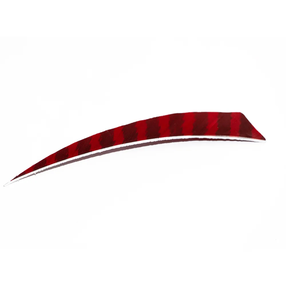 Red-Black Turkey Feathers 5-inch Shield Left Wing Fletching for Bamboo Wooden Archery Arrows Outdoor Hunting Shooting 