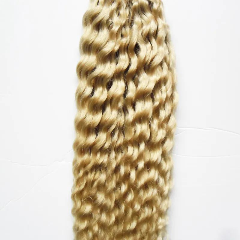 613 Bleach Blonde Brazilian human hair i tip hair 100g blonde 100s pre bonded keratin stick tip human hair