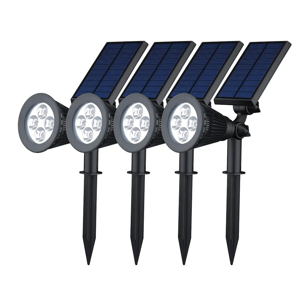 Gr￤smatta lampor solenergi 4 ljus led vit varm vit rgb 3 f￤rg automatisk switch utomhus tr￤dg￥rd v￤g park lampa landskap spotlights lampor