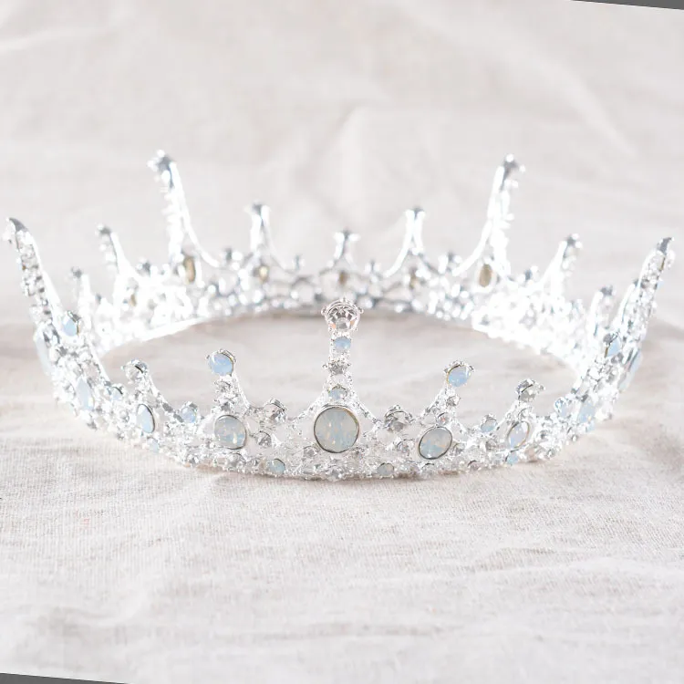 Splendidi cristalli bianchi argento Diademi e corone da sposa completi Accessori diademi nuziali Accessori diademi nuziali barocchi vintage Corone H07