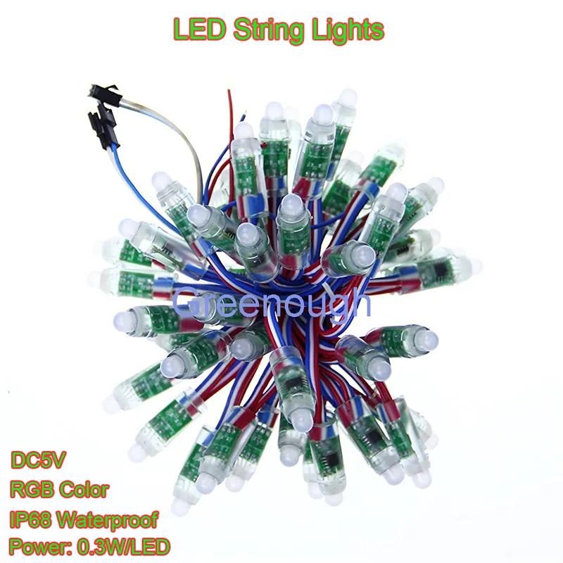 1000ピース12mm RGB LEDのピクセルライトMoudleライトIC DC 5V LED文字列照明IP68の照明IP68は、クリスマスホリデーパーティの結婚式の装飾のための防水