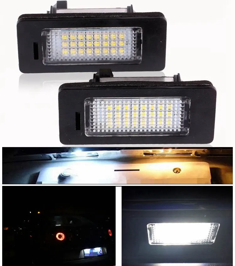 2 adet / takım Hatası Ücretsiz Araba LED Plaka LED Işık Lambası 12 V Beyaz 6000 K BMW E39 E60 E82 E90 E92 E93 M3 E39 E61 M5 E88 için E88