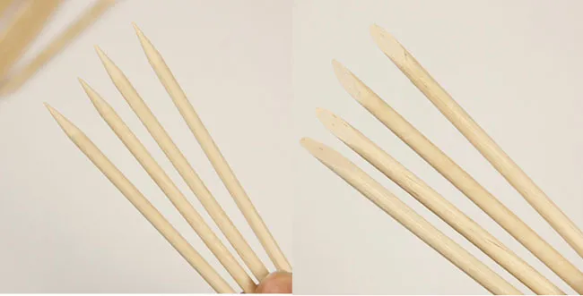 1000 adet / grup Turuncu Sticks Ahşap Manikür Remover Poşer Tırnak Araçları Manikür Toptan