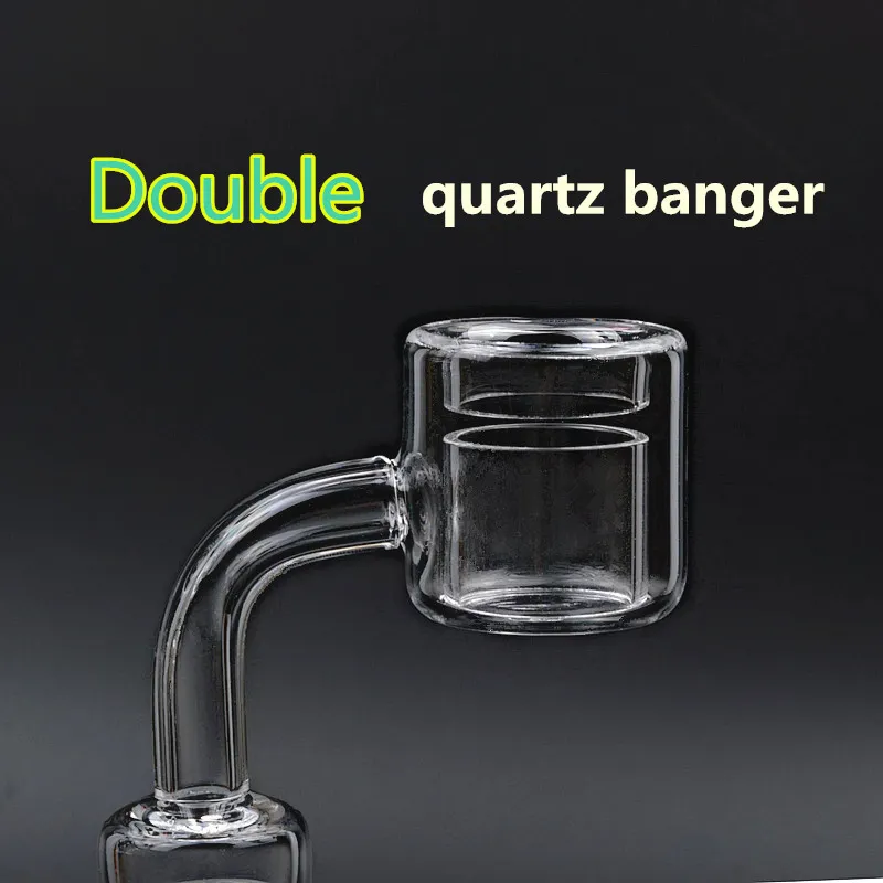 Dubbele Quartz Banger Carb Cap Nail Thermal 14mm 18mm Male Vrouw 18.8mm Ash Catcher Glass Bong Rooks Adapter Water Pijpen Beker Kommen