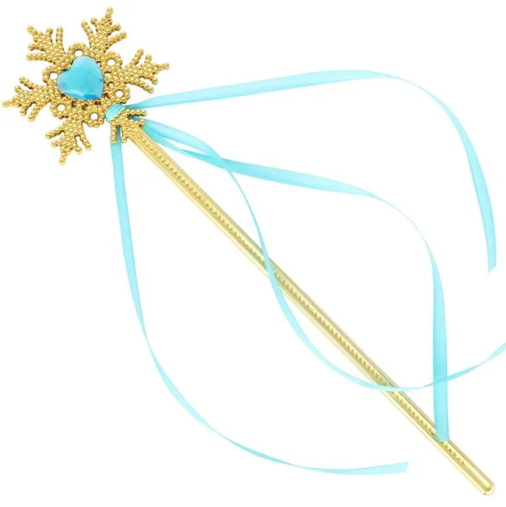 Fairy Gold Snowflake Ribbons Wand Streamers Xmas Bröllopsfest Cos Princess Gem Pinnar Magic Wands Confetti Barn Födelsedag Favoriter