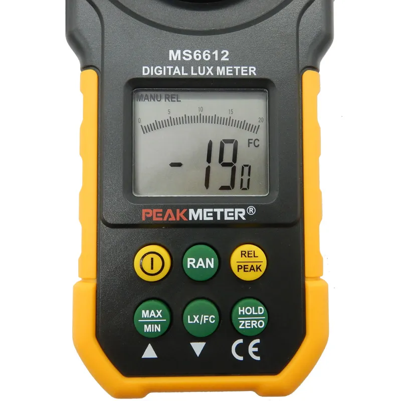 Misuratore di luce digitale Lux Lumenmeter Misuratori Lux / FC Luminometro con intervallo manuale automatico 0-200000 Lux / 0-20000FC