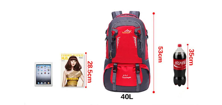 Moda Dorosły Plecak Mężczyźni Damskie Przypadkowe plecaki Podróży Torby Sporty Outdoor Teenager Bag 40L Multi Kieszenie