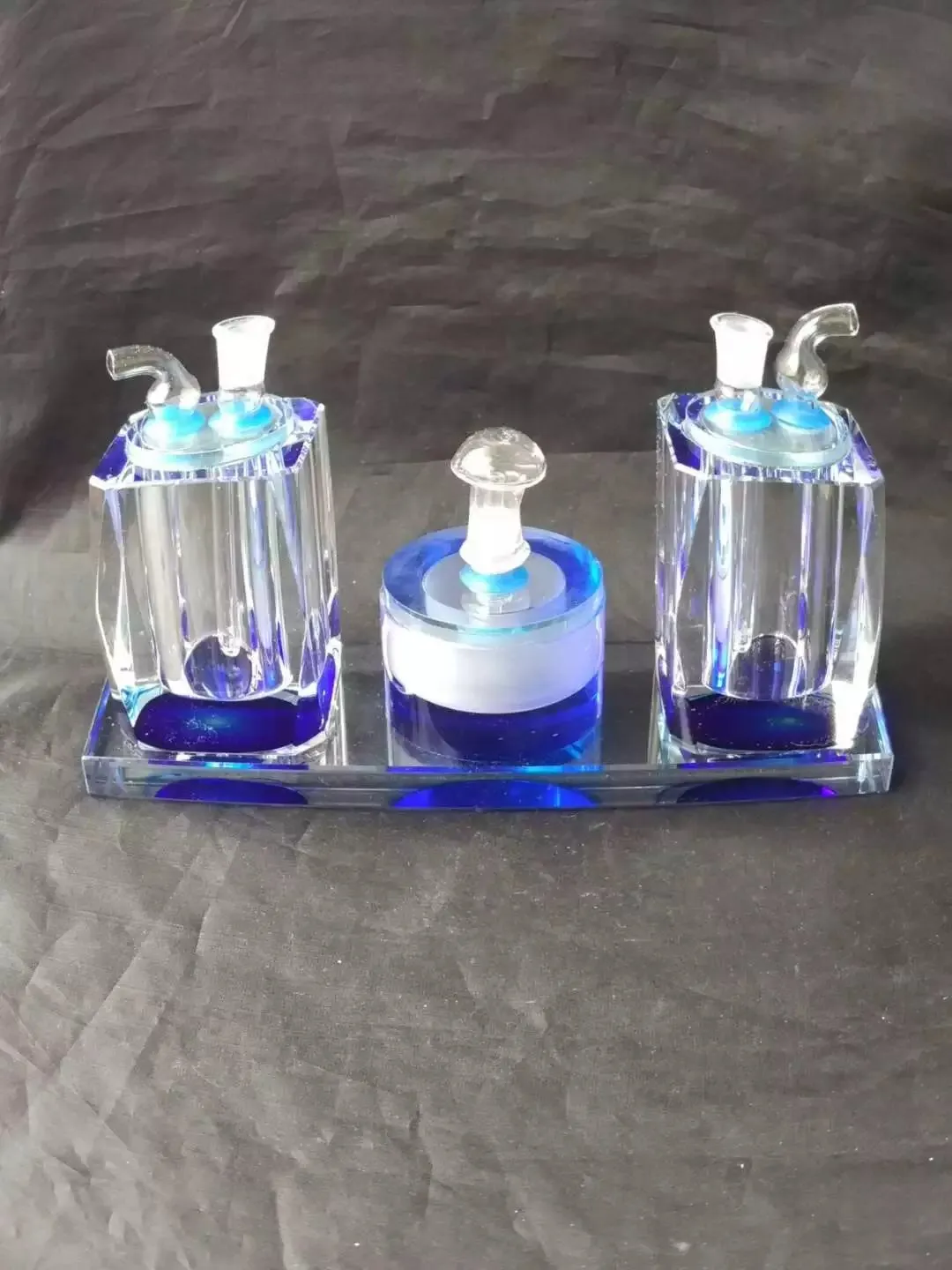 Hochwertige Doppelkristall-Wasserflasche Großhandel Bongs Ölbrenner Glaspfeifen Rigs Rauchen