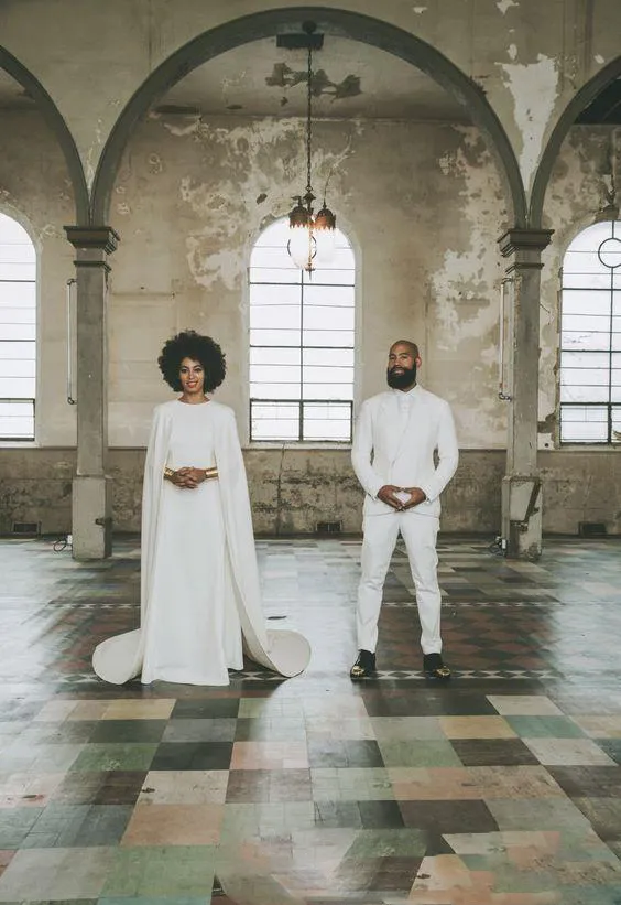 Elegante lange gewaad witte kaapstijl trouwjurken voor Arabische vrouwen chiffon een lijn vloer lengte bruidsjurken Zuid-Afrikaanse weding vestidos