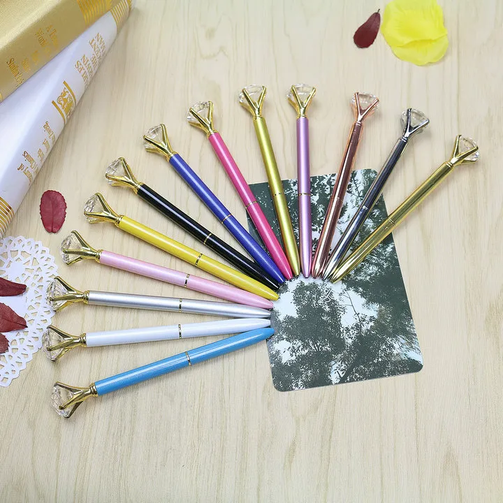 Fashion Girl 19 Carat Large Diamond Ballpoint Pens Crystal ballpoint Pens For School Stationery Office Supplies