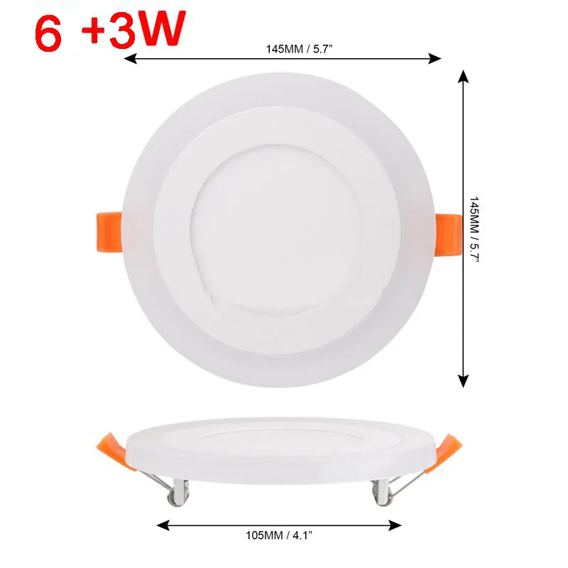 Le panneau LED allume 6w 9w 18w 24W Blanc et RVB Dimmable Ultra Mince Encastré Plafonnier LED Télécommande IR