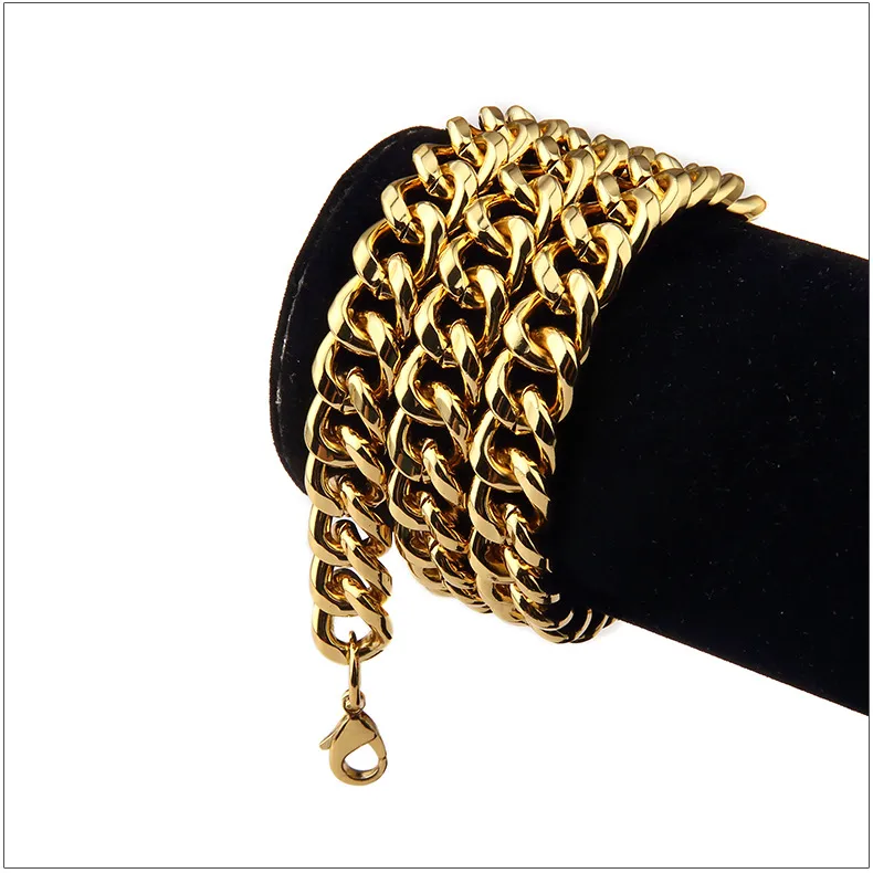 Män hiphop smycken mode trendig guldkedja för män smycken 18k real guld pläterad halsband ormkedja