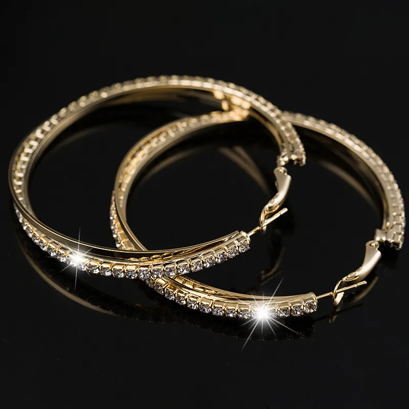 De bruid sieraden Persoonlijkheid Super Grote Cirkels Hoepel Oorbellen Voor Vrouwen Mode Goudkleurige Sieraden Bijoux Trendy Statement Oorbellen