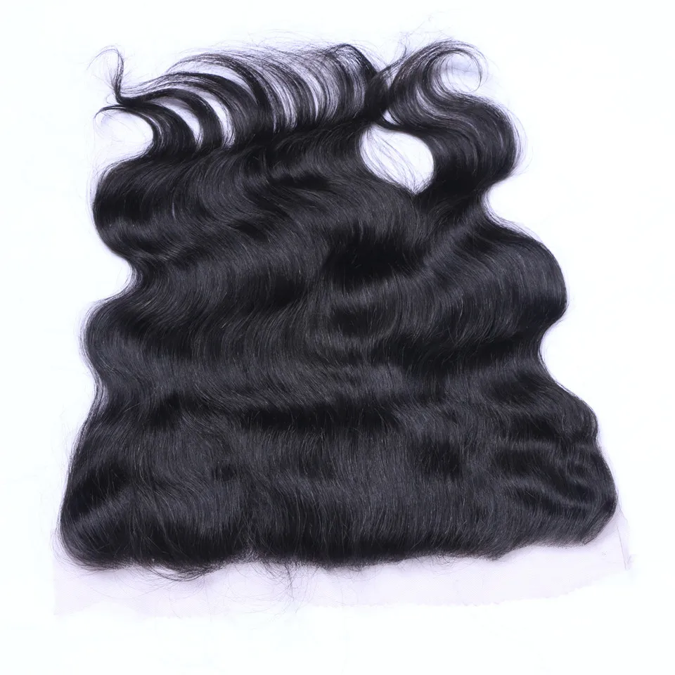 Body Wave Human Human 13x4 Lace Frontal Fermere Pre pré-cueilli les fermetures des cheveux naturels 4147023