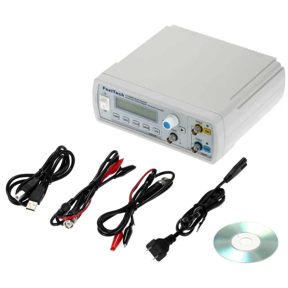 Freeshipping High Precision Digital DDS Funktion Signal Källgenerator Arbiträr vågform / Pulsfrekvensmätare 12BIT 24MHz Dual-Channel