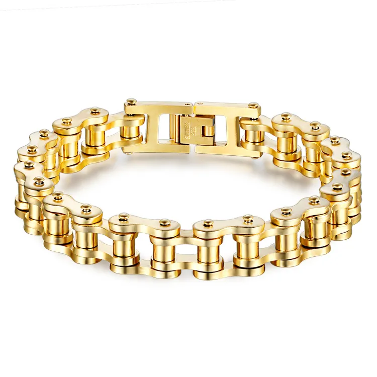 14k gold shop motorcycle chain bracelet