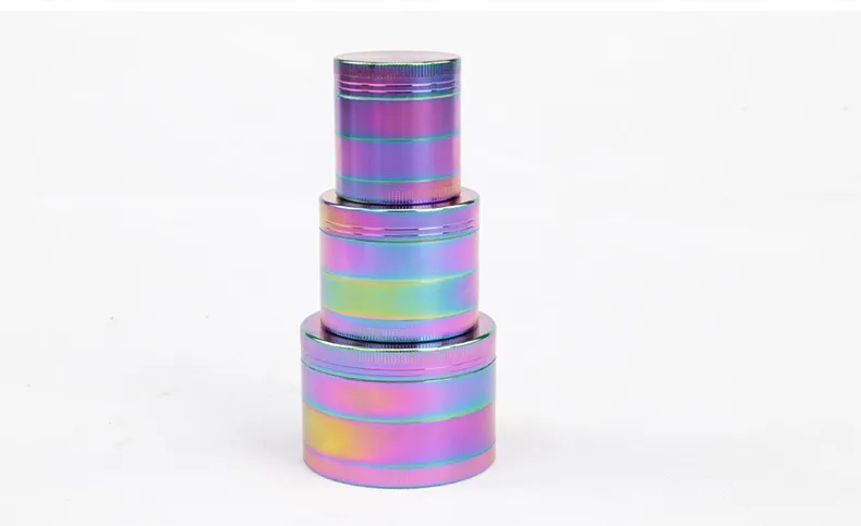 Metal Herb Grinder 4-częściowy tani tytoniowy młynek Magentyczny zaprojektowany 40 mm Rainbow Color Metal Zicn stop 5915IB-5918IB