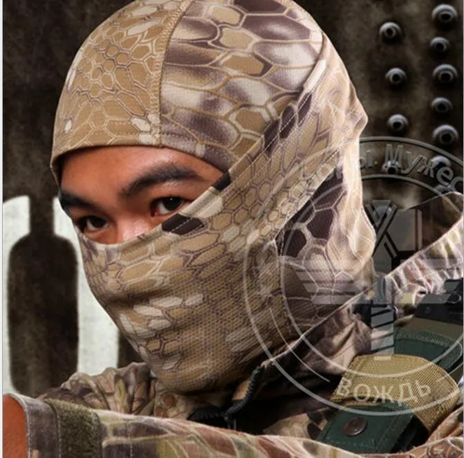 Multicam Sport masque Camo serpent Balaclava Airsoft Chasse En Plein Air Camouflage Armée Vélo Moto Cap Chapeaux Masque Complet