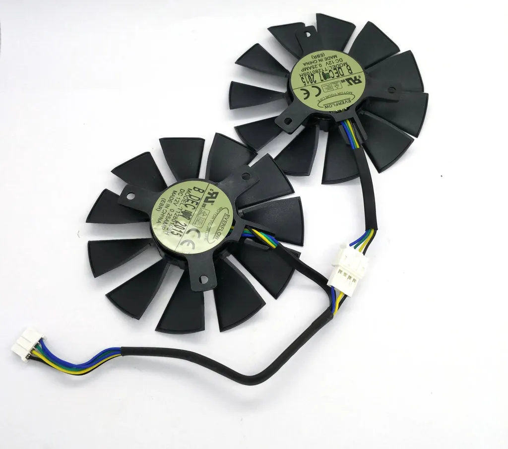 Ny Original Everflow T128010sh 12V 0,25A Diameter 85mm tonhöjd 39*39*39mm med 4 stift för Asus Strix GTX960 GTX750TI Grafikkort Kylare fläkt