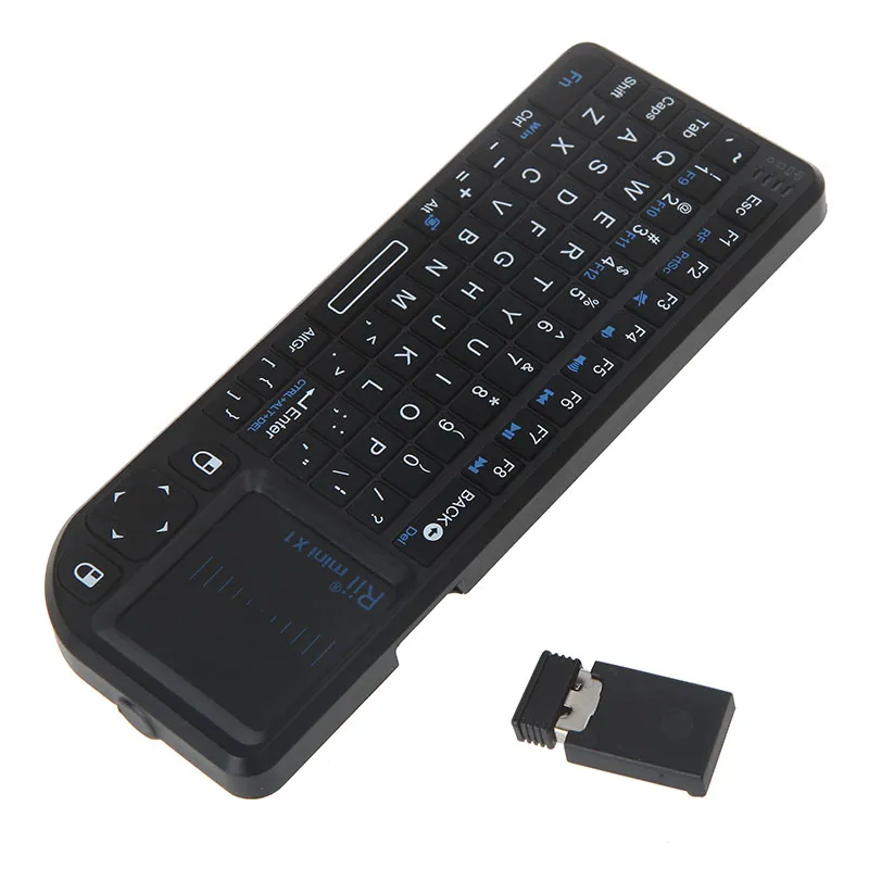 Rii Mini X1 Air Mouse Tastiera wireless 2.4G portatile Touchpad Air Mouse Tastiere da gioco per laptop Notebook Smart TV Android TV BOX