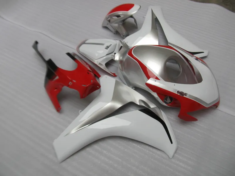 Injection molded free 7 gifs fairing kit for HONDA CBR1000RR 2008-2011 white red silver fairings set CBR1000RR 08 09 10 11 OT17