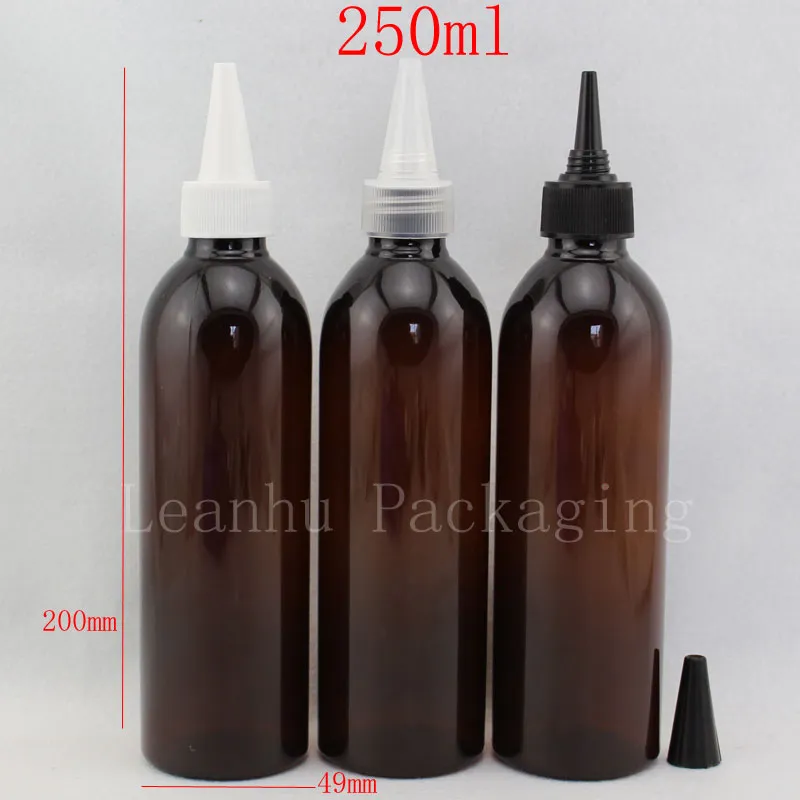 250ml brown bottle with pointed mouth cap