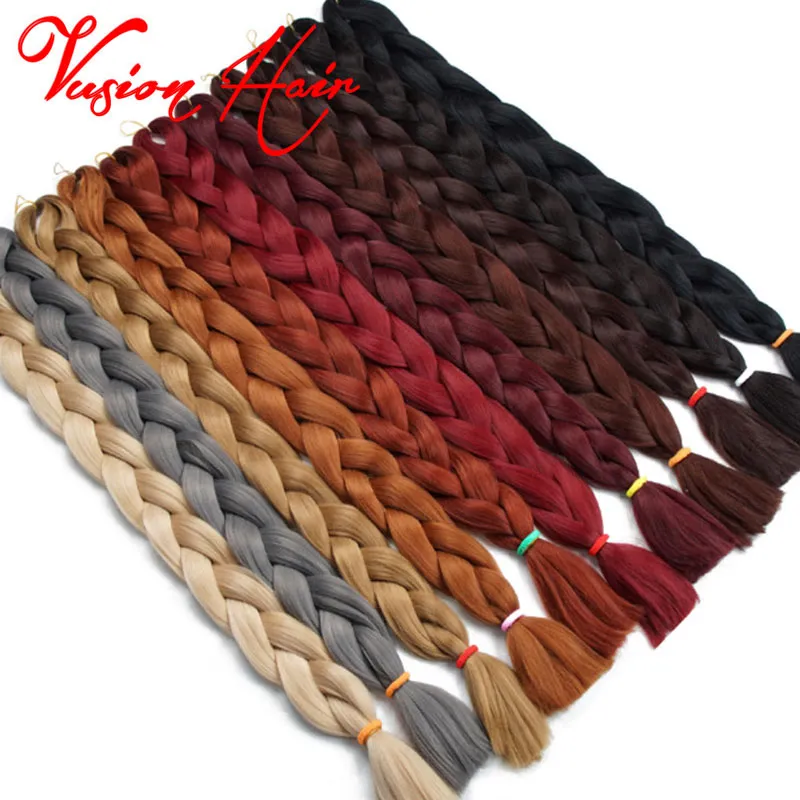 ソリッドカラーXpression編組ヘアバルクかぎ針編みの編組82インチ165gpack Kanekalon Braiding Hairjumbo Synthetic Braiding Hair ex9237597