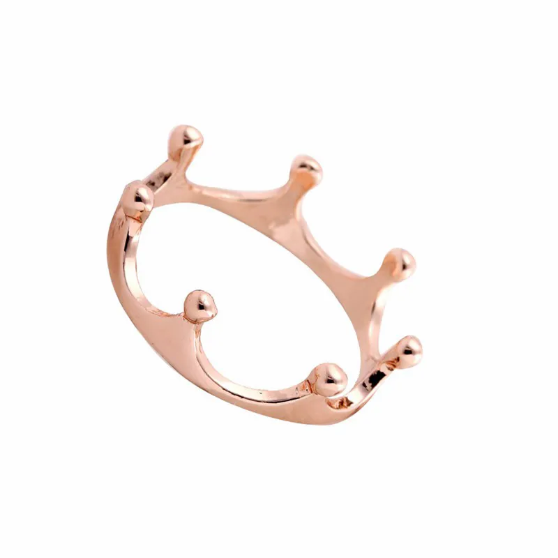 Everfast Wholesale Fashion Crown Ring 18K Gold Silver Rose Gold Hompts Flated Wedding Rings for Women يمكن خلط اللون EFR023