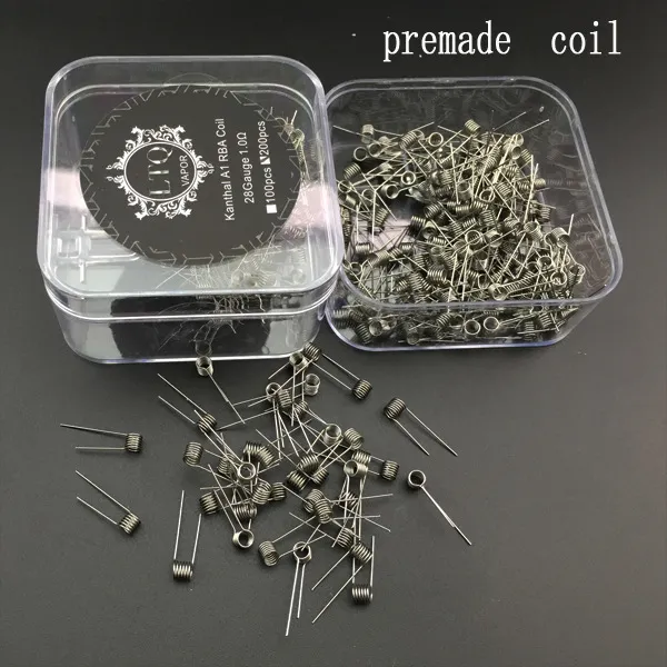 A1 Prebuilt Coil Draad Weerstand 22G 24G 26G 28G Verwarming Premade Coils voor RDA RBA Verstuiver 200 stks/doos LTQ DHL