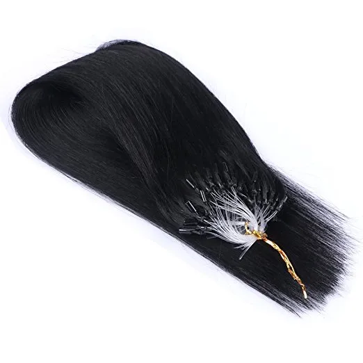 Micro Loop Ring Hair Extensions 08GS 200Slot 160G Straight Virgin Brazilian Hair Human Hair Extension2169203