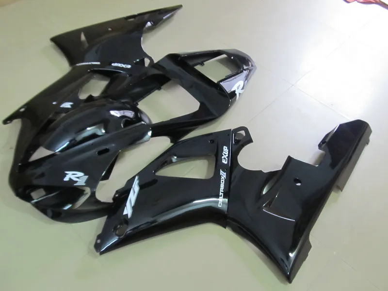 Kit de carenado para Yamaha YZF R1 2000 2001 juego de carenados de motocicleta negro brillante YZFR1 00 01 OT01