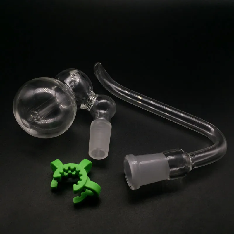 Barboteur de capteur de cendres en verre avec adaptateur J-Hooks J crochets tuyaux en verre et support de tuyau pliant en plastique Kits de support de support