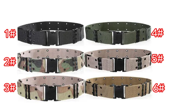 MOQ=1PCS SUMMER Mens/women waistband nylon Mountaineering outdoor sports knit belt Students tactical belt camouflage 6colors free shipping