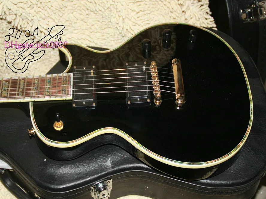 Atacado Guitarra Elétrica Custom Shop Preto Guitarra Elétrica Inlay Fingerboard Nova Chegada OEM Guitarra QUENTE