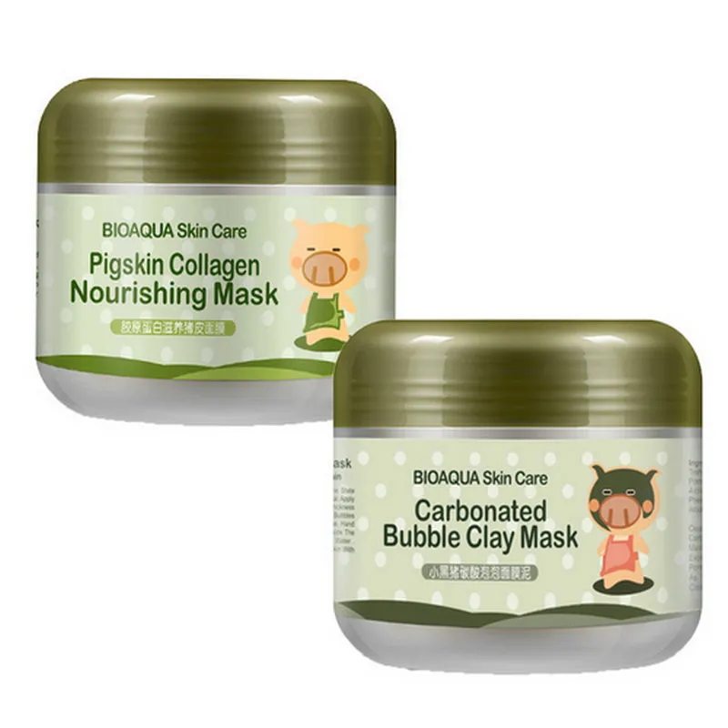 BIOAQUA Skin Care Pigskin Collagen Nourishing Mask Carbonated Bubble Clay Mask Elizavecca Milky