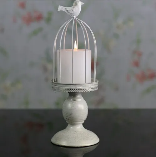 Ny design Candle Holder Fabriksförsäljning Europa Birdcage Lantern Continental Iron Candle Holders Wedding Home Candlestick Freeship