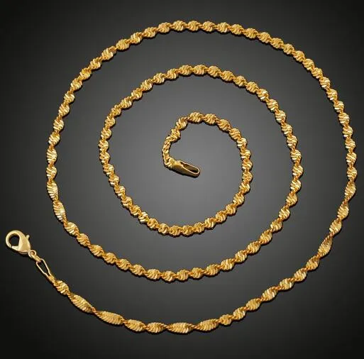 Haute qualité 18K plaqué or chaînes colliers mode 1MM 18 pouces "O" chaîne fit bricolage pendentif en laiton collier bijoux fins pour femmes filles