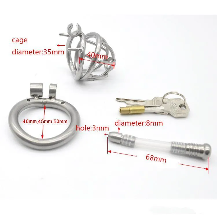 Edelstahl-Stealth-Lock-Gerät für Männer mit Harnröhrenkatheter, Peniskäfig, Jungfräulichkeitsgürtel, Penisring, Sexspielzeug CPA2283024624