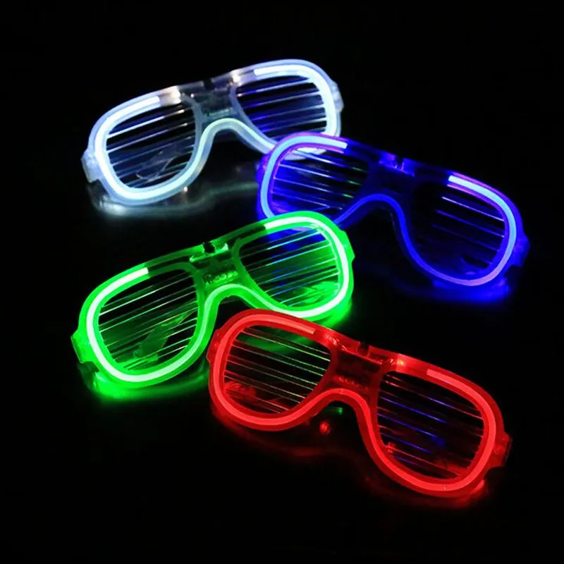200 SZTUK Miga LED Blind Out Eye Glasses Party Light Up Flashing Multi Styl Wedding Favors i prezenty