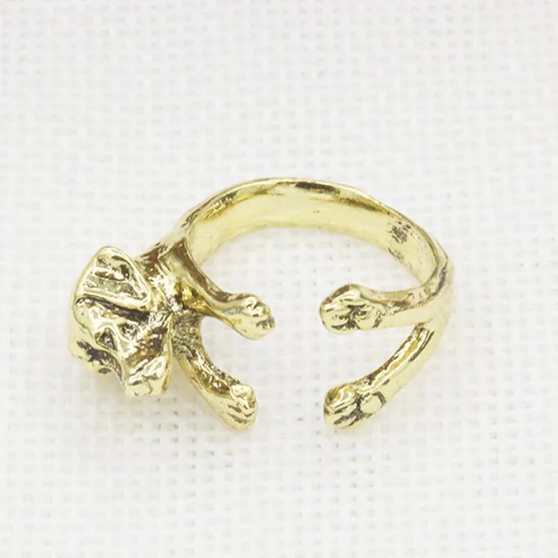 10 teile / los Antike Silber / Bronze Labrador Retriever Ringe Einstellbare Tierhundrasse Ringe Für Frauen Großhandel