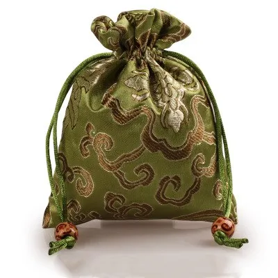 厚い豊かな花の小さなジュエリーギフトバッグシルクブロコード包装袋ラベンダースパイスサシェ香水化粧ツール収納ポケット3個/ロト