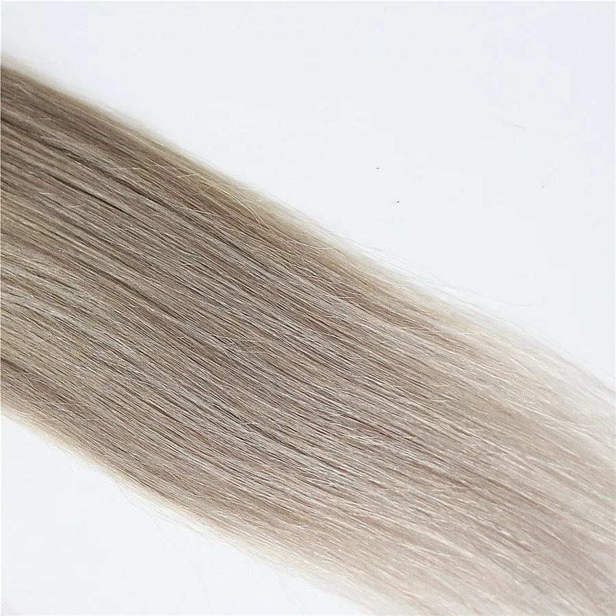 Ombre Braziliaanse Straight Haar Gekleurde 100% Menselijk Haar Weave Bund 100G 1 Stks T1B / Grijs Niet-Remy Haar Weven