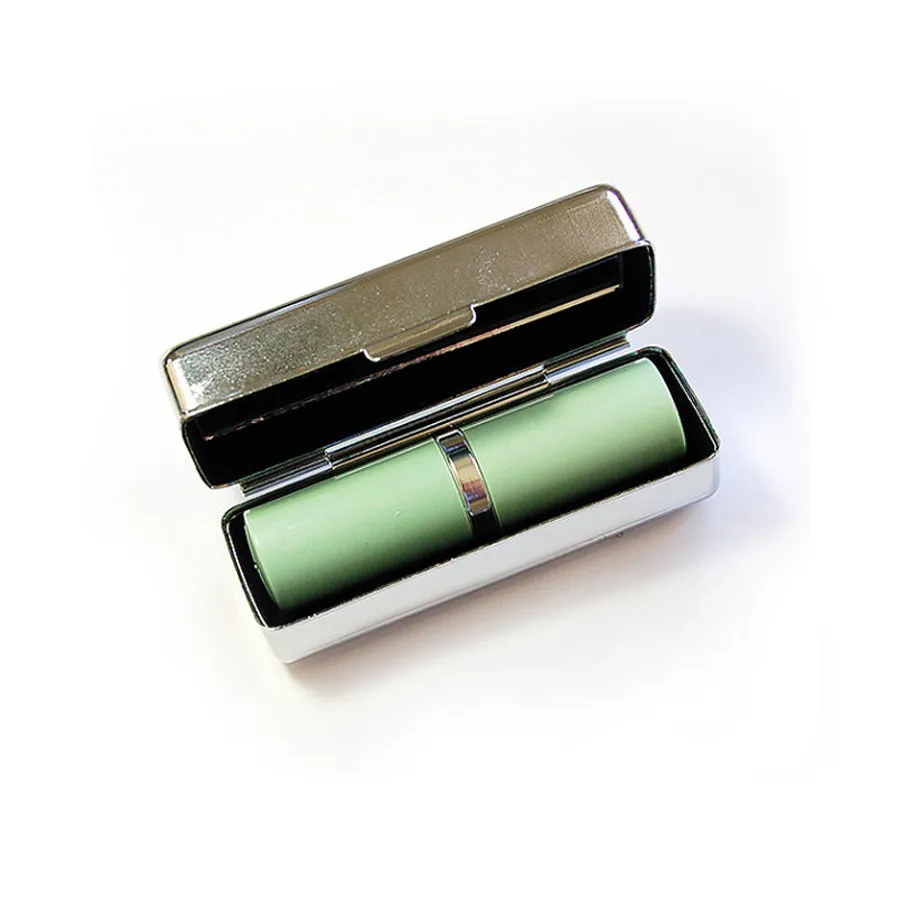 Personalized Metal Lipstick Sealer Holder With Mirror And Epoxy Sticker