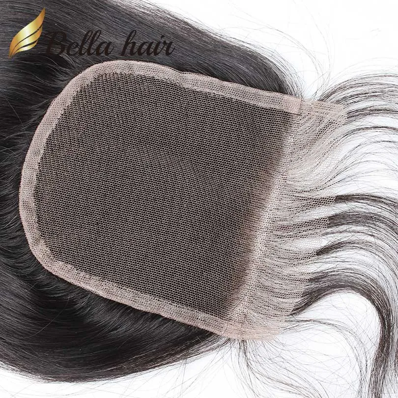 HD Transparent Top Lace Closure 4x4 100% Brazilian Peruvian Indian Malaysian Virgin Human Hair Closures 8-22inch Silky Straight Hair Natural Color