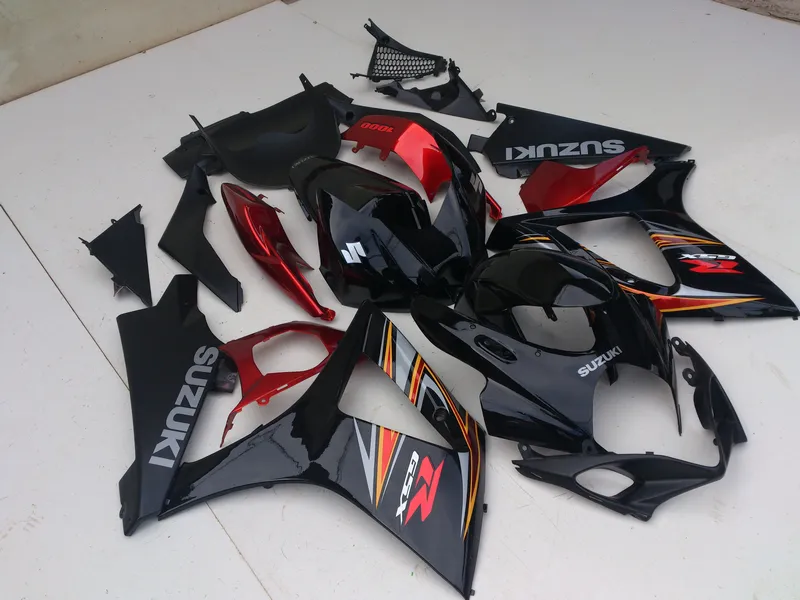 Kit de justo para Suzuki GSXR1000 07 08 Vinho Vermelho Black Motorcycle Fairings Set GSXR1000 2007 2008 OT01