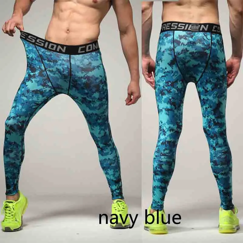 Running Men Sports Camouflage Tight Pants Fitness High Elastic Compression Running Football Basketball Leggings4591678