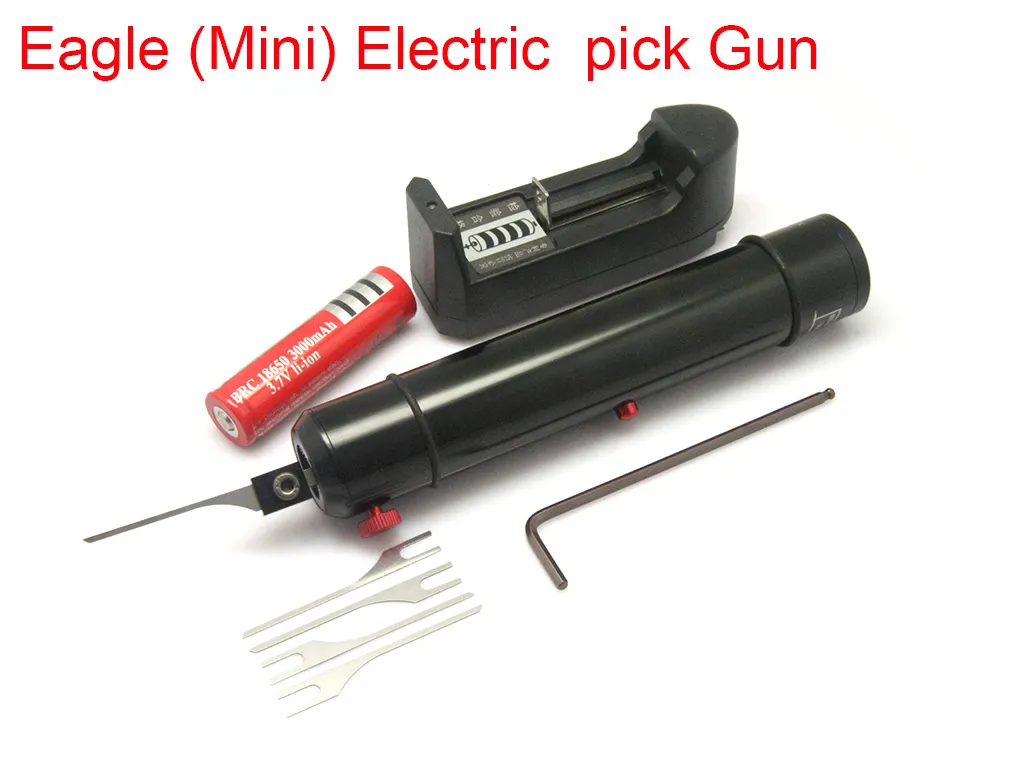 Eagle(Mini) Electric Pick Gun Self Clamping Screw Needle Precisely Adjustable Force Size Small Volume Low Weight Locksmith Tools